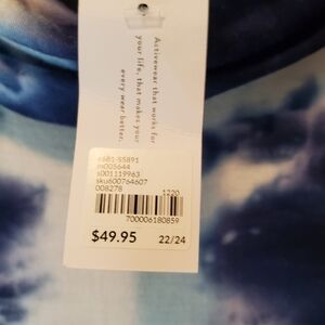 NEW Livi Active Blue Tie-Dye Short Sleeve Top Size 22/24